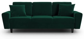 Zöld bársony kinyitható tárolóhelyes kanapé 235 cm Kyoto – Cosmopolitan Design