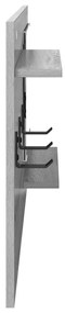 Fali Kabáthorog polcokkal Szürke sonoma 90 x 10 x 50 cm Faanyag