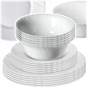 Ebédlő Szett 6 Személyes Tányér Szett Tányér Étkészlet Fehér 18el