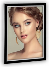 Fém képkeret 15x20 fekete-ezüst fém elegáns