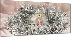 Vászonkép 180x90 Angyalka ezüst szénában