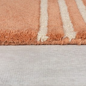 Terrakotta színű kézi szövésű gyapjú szőnyeg 200x290 cm Lozenge Terracotta – Flair Rugs