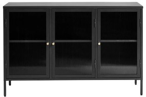 Fekete fém tálalószekrény 132x85 cm Bronco – Unique Furniture