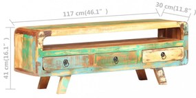 tömör újrahasznosított fa TV-szekrény 117 x 30 x 41 cm