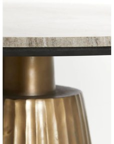 Bronzszínű-natúr színű kerek étkezőasztal márvány dekoros asztallappal ø 100 cm Rianne – Light &amp; Living