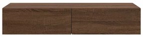 Falipolc fiókokkal barna tölgy 100x36x19 cm műszaki fa