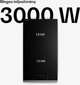 Klarstein Verosteel üvegkerámia főzőlap, Minimalista, nagy teljesítményű, 2 főzőzóna, 3000 W, 30 cm