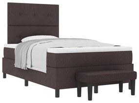 Box Spring Ágy Matraccal és Padlóttal Sötétbarna 120x190 cm Szövet