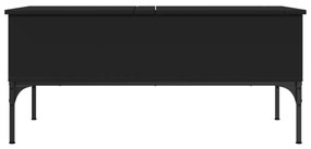 vidaXL fekete szerelt fa és fém dohányzóasztal 100 x 50 x 45 cm