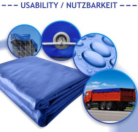 JAGO Ponyva 650 g/m² alumínium háló 3 x 5 m kék