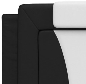 fekete és fehér műbőr fejtámla párna Viana 200 cm