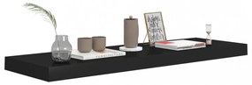 fekete MDF lebegő fali polc 80 x 23,5 x 3,8 cm