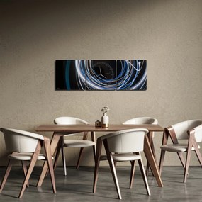 Kék vonalak képe (órával) (90x30 cm)