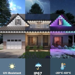 Govee - LED RGBIC Szalag Downlights 30m Wi-Fi Matter IP67