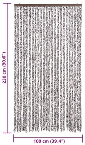 barna és bézs zsenília rovarfüggöny 100 x 230 cm