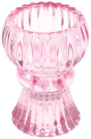 Rózsaszín alacsony üveg gyertyatartó - Rex London