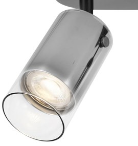 Modern mennyezeti spotlámpa gunmetal színben, 2 lámpás, forgatható és állítható - Drain