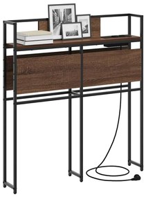 Tároló fejtámla polcokkal fejtámlával barna tölgy 75 cm Faanyag