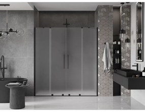 Mexen Velar Duo, tolózuhanyajtó nyitáshoz 180 cm, 8 mm-es matt üveg, fekete matt, 871-180-000-32-70
