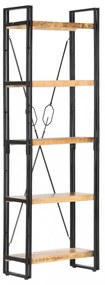 5 szintes tömör mangófa könyvespolc 60 x 30 x 180 cm
