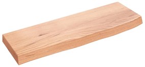 világosbarna kezelt tömör tölgyfa fali polc 60x20x4 cm