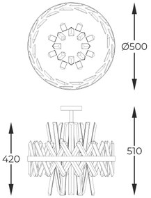 Zuma Line C0567-08C-7GAC - Csillár rúdon CONSTANTINOPLE 8xG9/28W/230V arany