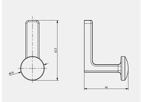Fogas fém, Arco, fekete matt