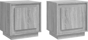vidaXL 2 db szürke sonoma színű szerelt fa éjjeliszekrény 44x35x45 cm