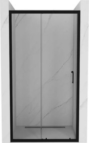 Mexen Apia tolóajtós zuhanykabin 120 cm, átlátszó, fekete - 845-120-000-70-00