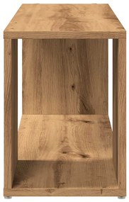 kézműves tölgy színű szerelt fa TV-szekrény 80x24x32 cm