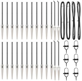 Fenceszlopok Csatlakozóval 26 db Ø32 mm 60 cm Horganyzott Acél