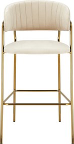 Design bárszék, bézs Velvet szövet/gold króm arany, DASMIN TYP 2