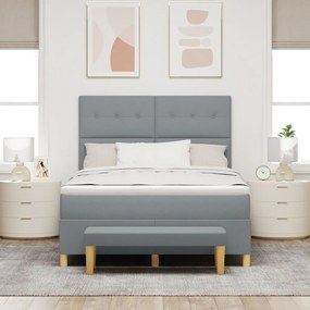 Boxspring Ágy Matraccal és Pad Light Grey 140x200 cm Szövet