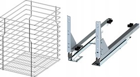 Cargo kosár alsó szekrényhez 40cm 400 Szürke 1p csendes ház Rejs teljes kihúzható