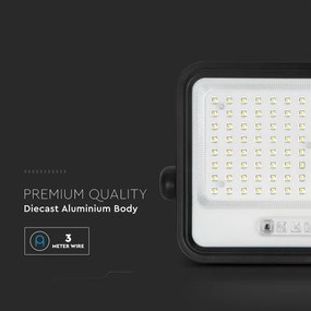 LED dimmelhető napelemes reflektor LED/200W/3,2V IP65 10000 mAh fekete + távirányító