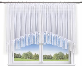 Függöny 400x160 íves napellenző, 30cm rojtos virág