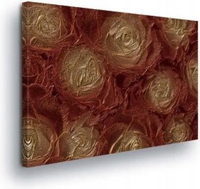 Vászonkép 60x40 Textúra Térfogat Arany Barna Bordó Szirmok Virágok Absztrakt