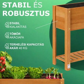 BOTANICA magaságyás akácfából, 68× 30×75cm, természetes barna Casaria