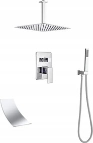 Falsík Alatti Zuhanyszett Vízesés Króm Esőztető 20 cm