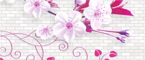 Virággal ellátott gally képe (120x50 cm)