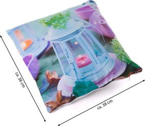 DIVERO Dekoratív párna LED világítással  lámpás 38 x 38 cm