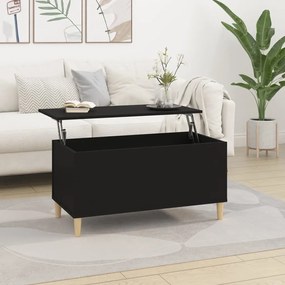Fekete szerelt fa dohányzóasztal 90x44,5x45 cm
