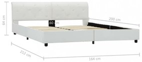 vidaXL fehér műbőr ágykeret 160 x 200 cm