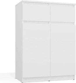 2D2S komód 2 ajtó + 2 fiók, fehér