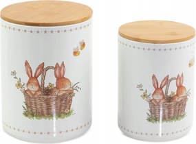 Ételtároló Doboz Konyhai Tároló Szett 2 db fehér kerámia