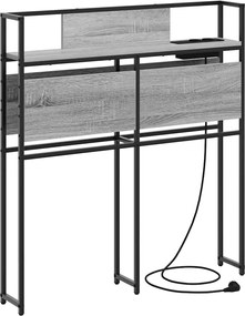 vidaXL Tároló fejtámla polcokkal tárolóval Szürke sonoma 80 cm Faanyag
