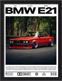 Bmw E21 keretes kép autós ajándék klasszikus 30x20 cm