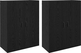 vidaXL Fali szekrény 2 pcs Fekete tölgy 69,5 x 34 x 90 cm Faanyag