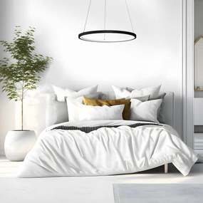 LED Csillár zsinóron HOOP LED/27W/230V átm. 50 cm 4000K fekete