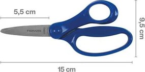 Olló, iskolai, 15 cm, FISKARS, kék (IF1067849)